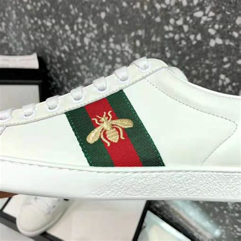 white gucci sneakers|original Gucci bee sneakers.